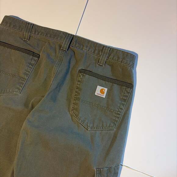 Vintage Carhartt Mens Olive Utility Carpenter Pants 36x30 - Picture 3 of 7